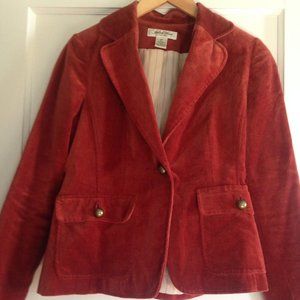 Vintage Burnt Orange Velvet Blazer Jacket